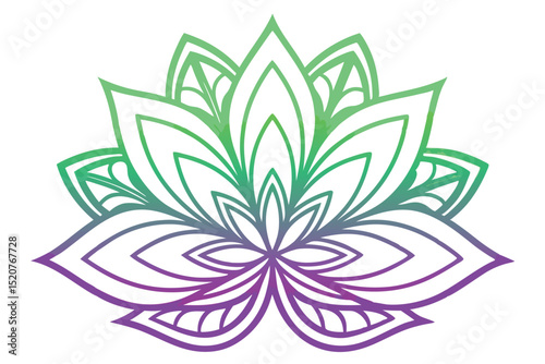 Golden mandala flower logo for yoga and spa businesses