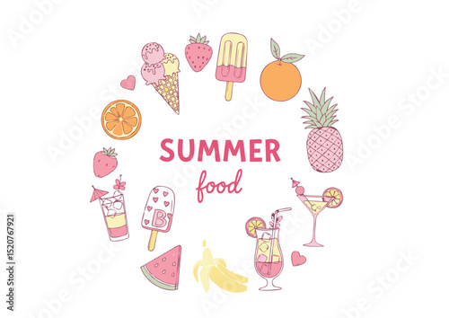 Delicious Summer Treats Ice Cream, Fruit, and Refreshing Cocktails