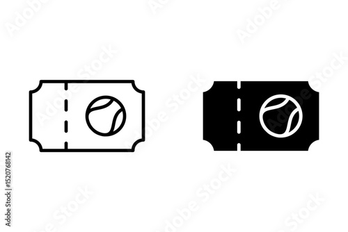Vector ticket illustration on white background. Premium quality symbol. Thin line vector icon for concept and graphic design.