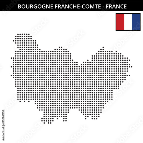 Medium dots map of Bourgogne-Franche-Comte in France