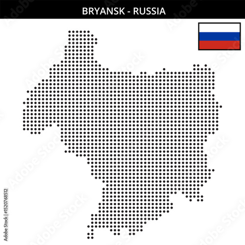 Medium dots map of Bryansk in Russia