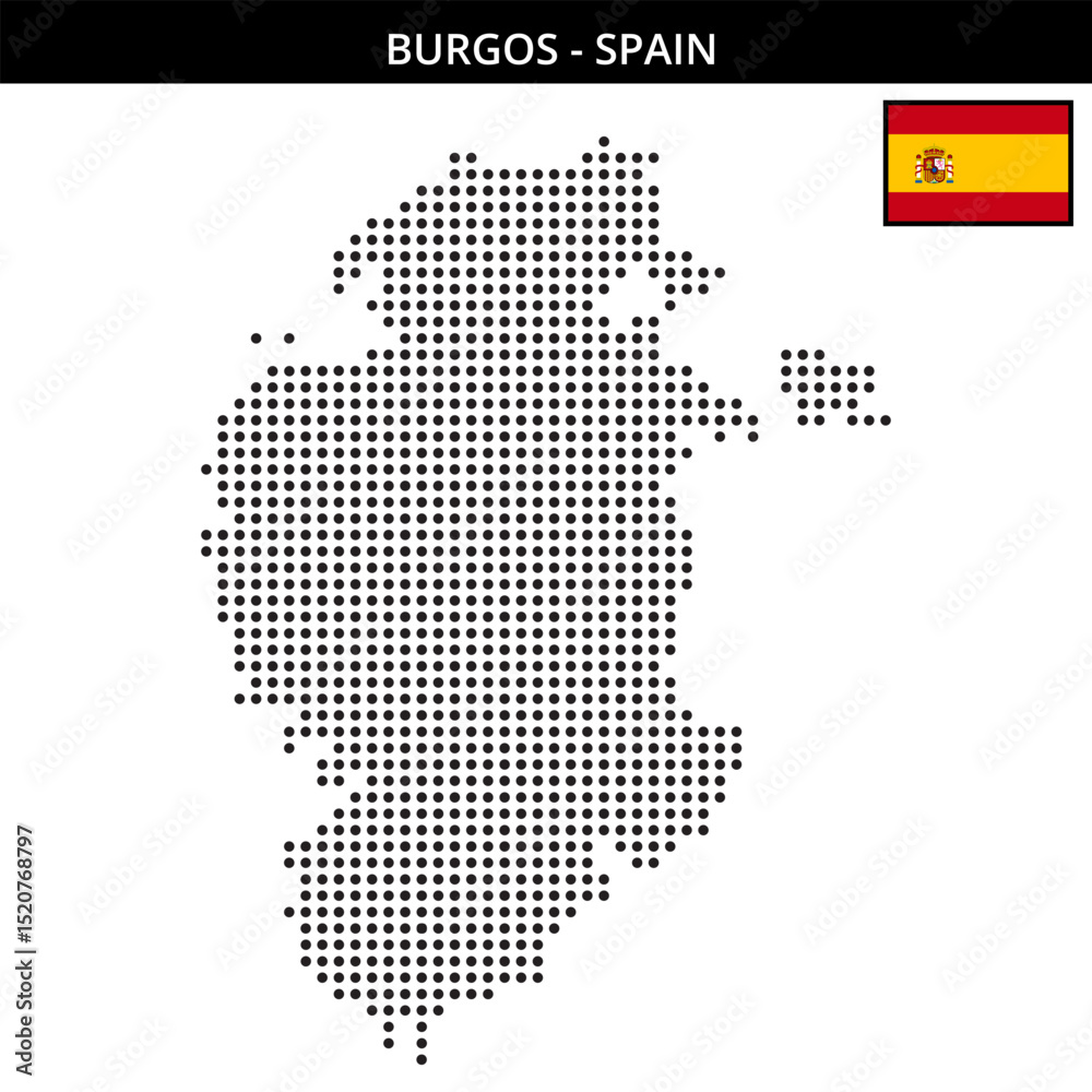Obraz premium Medium dots map of burgos in Spain