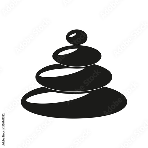 Stacked balancing stones vector image simple zen style illustration