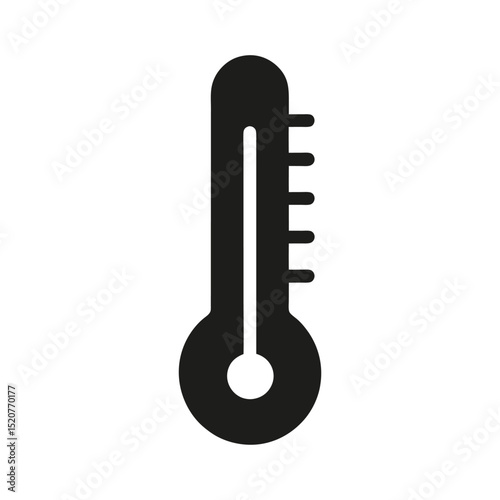 Black thermometer icon health temperature check medical symbol flat design vector