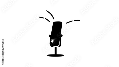 sensitive microphone, black isolated silhouette