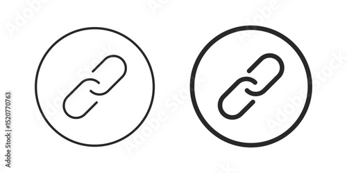 Chain link icons symbolizing connection, hyperlink, relationship, attachment, security, or strength, isolated graphic for digital, communication, or structural use.