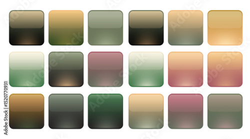 Soft Earth Tone Gradient Square Buttons