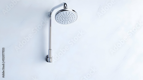 Modern Chrome Shower Head On White Wall