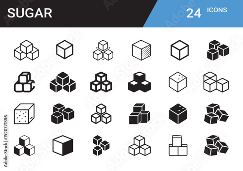 Sugar Icons: A collection of versatile sugar cube icons. suitable for culinary, food, and beverage design concepts. 