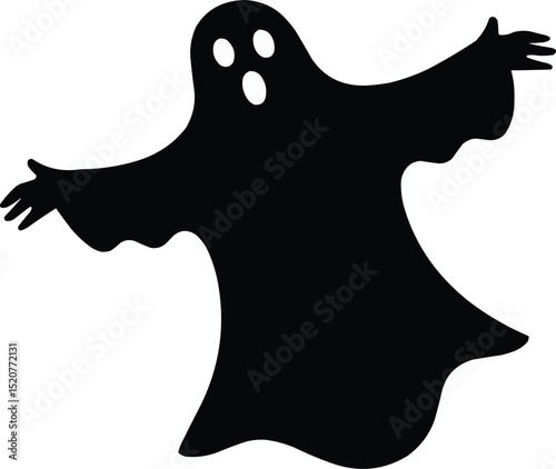 Spooky ghost silhouette halloween boo scary october ghostly apparition paranormal spirit creepy phantom on transparent background