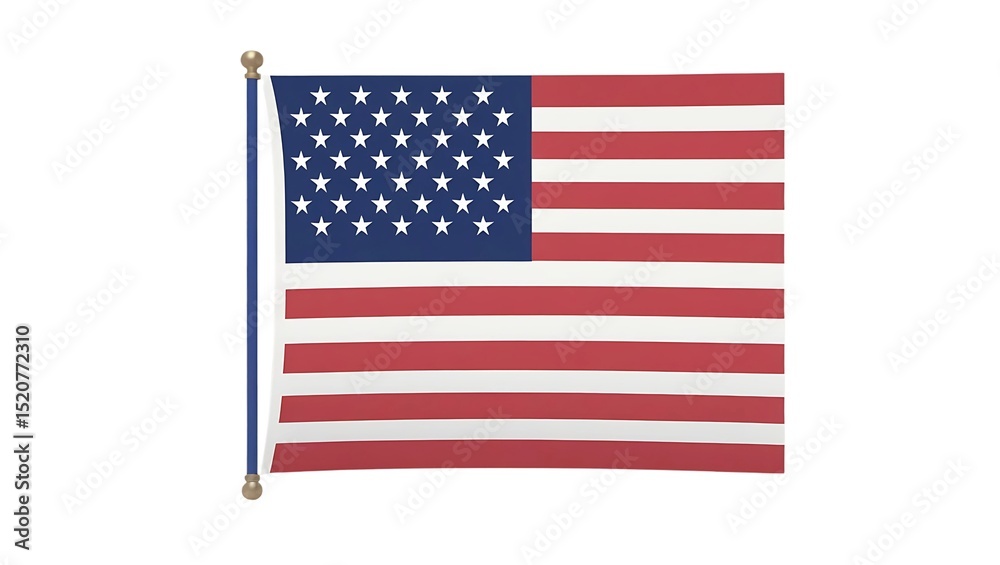 Fototapeta premium american flag isolated on white