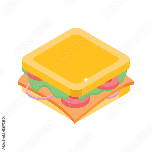 Get this isometric style icon of vegetable sandwich