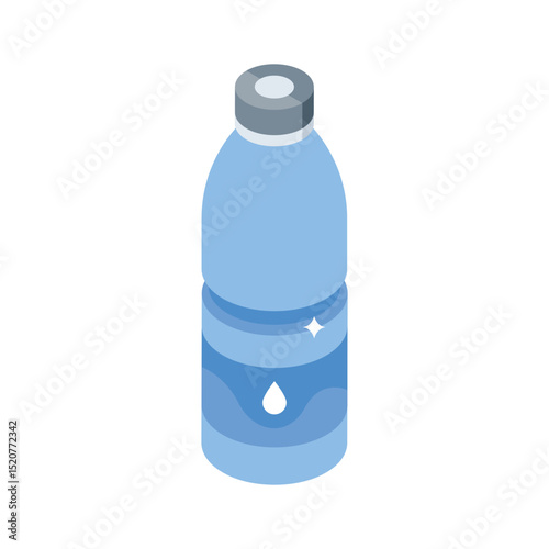 A well crafted isometric icon of water bottle