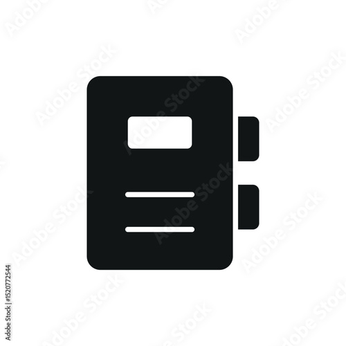 Flat binder icon, ideal for office, school, organization, paperwork, and document storage designs.