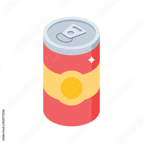 Grab this isometric icon of refreshing soda can
