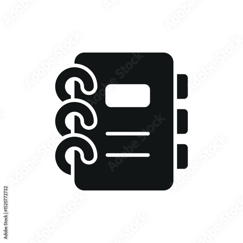 Flat binder icon, ideal for office, school, organization, paperwork, and document storage designs.