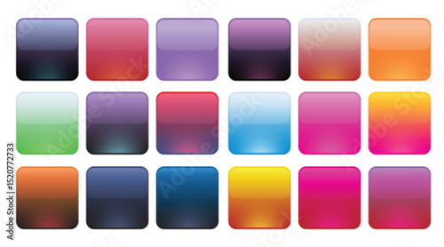 Vibrant Gradient Square Buttons