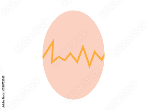 vector illustration of an easter egg with a crack.