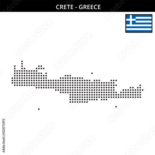 Medium dots map of crete of greece