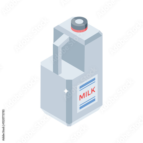 Modern isometric icon design of milk can