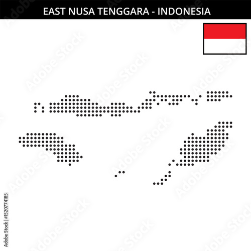 Medium dots map of east-nusa-tenggara in Indonesia