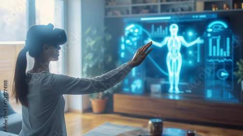 Exploring digital worlds through virtual reality technology in a modern living room