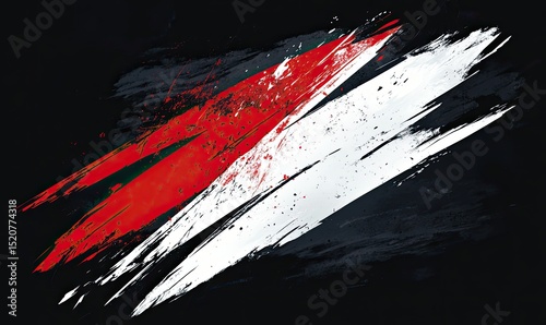 Abstract brush strokes forming the colors of red, white, and blue in an elegant design on a dark background, symbolizing the iconic French flag.
