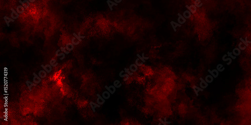Abstract grunge red and black powder explosion cloud on black background. dark red smoke Like cloud wave effect on black. dark fire flame grunge texture background. toned fiery red sky.