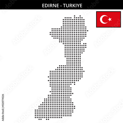 Medium dots map of edirne in Turkiye