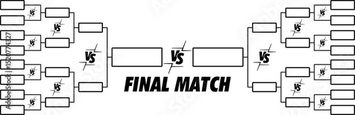 Tournament Bracket Template Design Your Own Championship Showdown with this Customizable 16-Team Final Match Illustration
