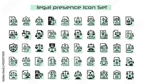 A legal presence Icon Set. Business name Idea Icon Set. Business Analysis Editable Stroke Line Icons. Symbol. innovation, strategy, values, loyal customers, identity, brand value, design, logo, .svg