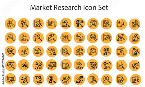 Conduct market research Icon Set. Business name Idea Icon Set. Business Analysis Editable Stroke Line Icons. Symbol. innovation, strategy, values, loyal customers, identity, brand value,.svg