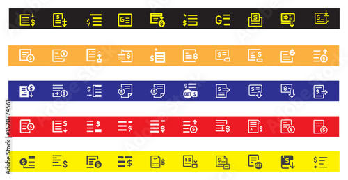 Finances order Icon Set. Business insurance Idea Icon Set. Business Analysis Editable Stroke Line Icons. Symbol. innovation, strategy, values, loyal customers, identity, brand value,.svg