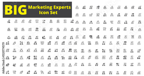 Marketing experts Big Icon Set. Business insurance Idea Icon Set. Business Analysis Editable Stroke Line Icons. Symbol. innovation, strategy, values, loyal customers, identity, brand value,.svg