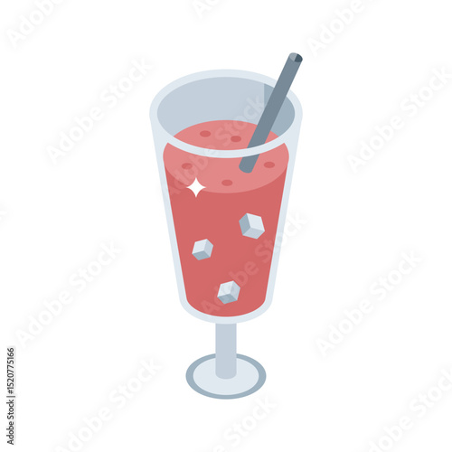 Check out this isometric icon of drink glass sparkle