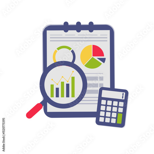 Mobile phone illustration with business and finance icons on screen, symbolizing mobile technology for communication, shopping, and web