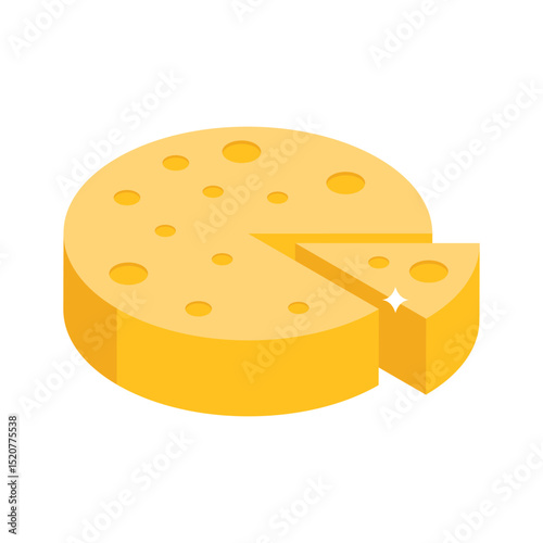 Grab this isometric style icon of cheese wheel