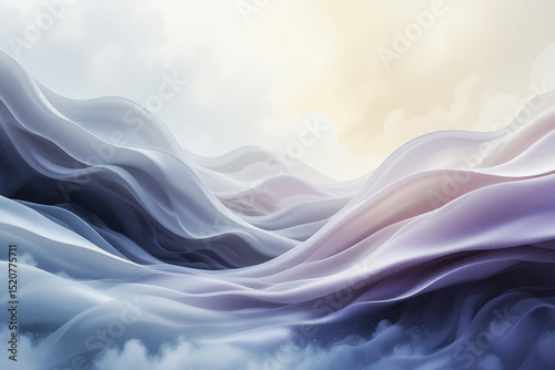 Abstract Flowing Layers Creating a Serene and Ethereal Atmosphere