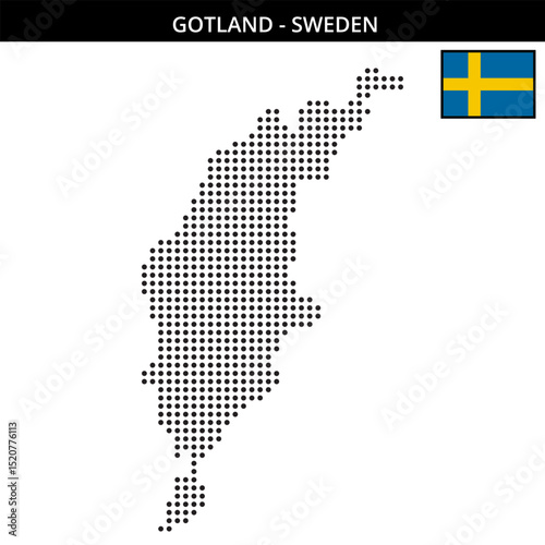 Medium dots map of Gotland in Sweden
