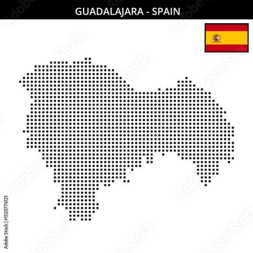 Medium dots map of guadalajara in Spain