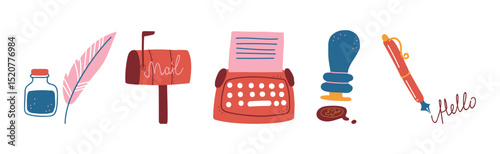 Post and Mail Service Object and Item Vector Set