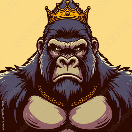 gorilla king vector illustration 