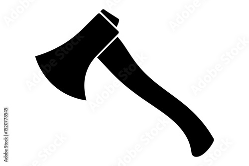 Silhouette illustration of a classic axe tool