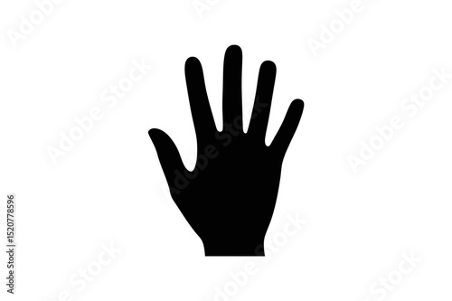 Silhouette of a hand with fingers spread upwards