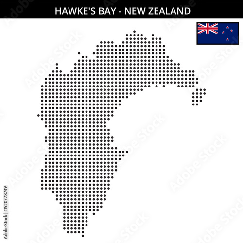 Medium dots map of hawke's-bay in New Zealand