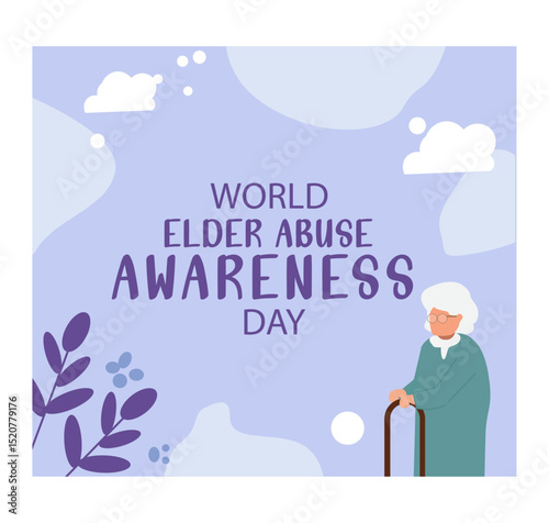 World Elder Abuse Awareness Day Support Vector Set-07