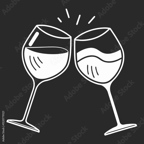 two glasses of champagne vector illustration