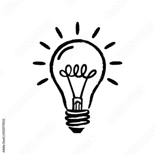 Hand-drawn lightbulb icon symbolizing an idea