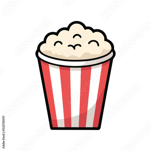 Delicious Popcorn A Classic Movie Snack in a Striped Bucket