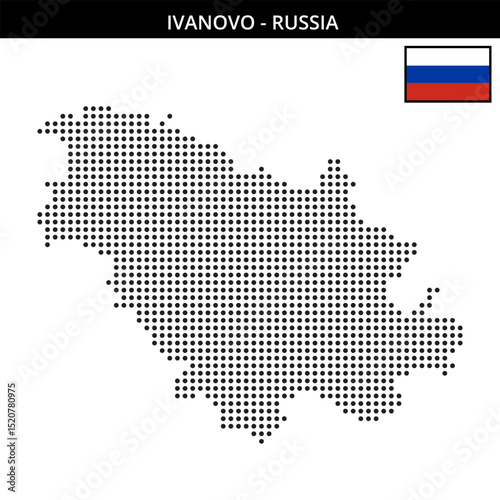 Medium dots map of Ivanovo in Russia